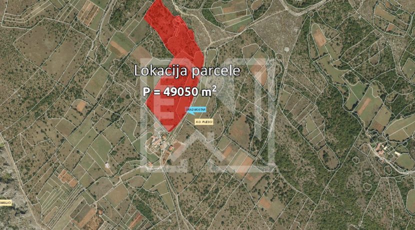 Zemljište u Pijescima 73 duluma lokacija