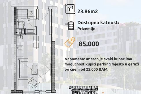 Garsonjera Stambeni Kompleks 1 2 Centra 24m2