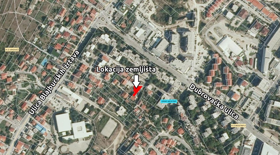prodaja građevinskog zemljišta u mostaru dubrovačka ulica