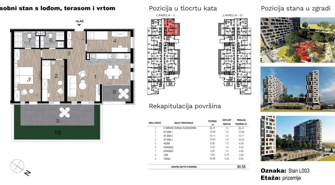 Prodaja stanova novogradnja mostar Trosoban Stan C2 Prizemlje